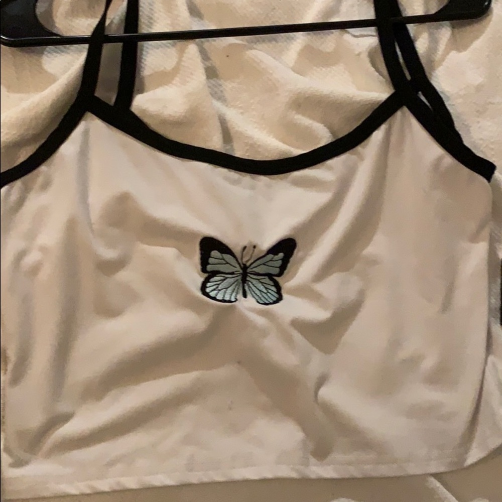 cropped tank top from shein, never worn, too big